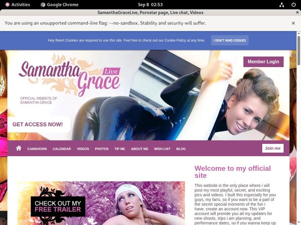 Samanthagracelive.modelcentro.com Account Blog