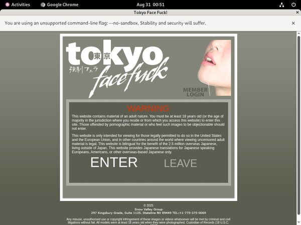 Tokyo Face Fuck Vendo Page